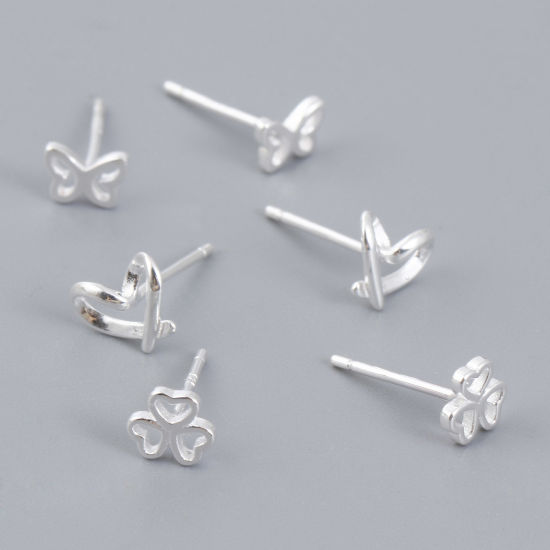 Picture of Sterling Silver Ins Style Ear Post Stud Earrings Silver Color