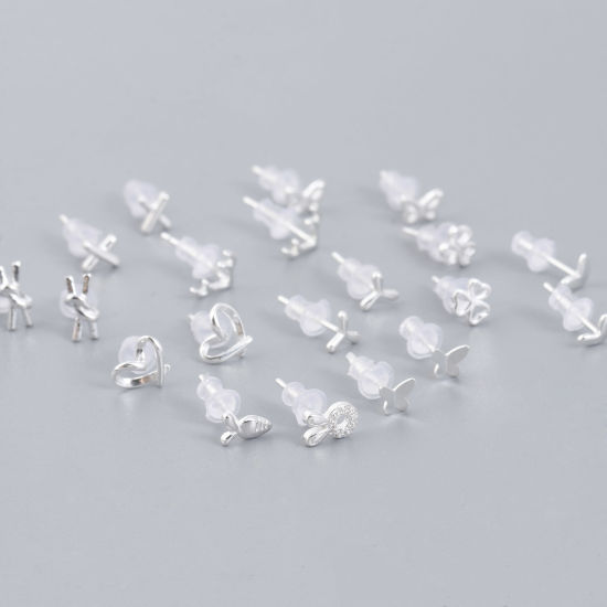Picture of Sterling Silver Ins Style Ear Post Stud Earrings Silver Color