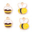 Picture of Zinc Based Alloy Insect Charms Gold Plated Multicolor Honey Jar Bee Enamel