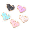 Picture of Zinc Based Alloy Charms Gold Plated Multicolor Cat Animal Enamel 20mm x 17mm