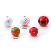 Picture of Natural Wood Christmas Spacer Beads Round Multicolor Message " Merry Christmas "