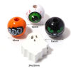 Picture of Natural Wood Halloween Spacer Beads Ghost Multicolor Eye Message " Boo "