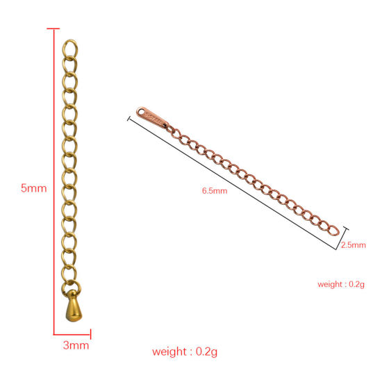 Picture of Stainless Steel Extender Chain For Jewelry Necklace Bracelet Multicolor Drop