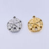 Picture of Stainless Steel Ocean Jewelry Charms Multicolor Round Disc Star Fish 17mm x 15mm, 1 Piece