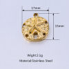 Picture of Stainless Steel Ocean Jewelry Charms Multicolor Round Disc Star Fish 17mm x 15mm, 1 Piece