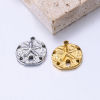 Picture of Stainless Steel Ocean Jewelry Charms Multicolor Round Disc Star Fish 17mm x 15mm, 1 Piece