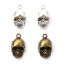 Imagen de Zamak 3D Colgantes Charms Multicolor Calavera Esqueleto de Halloween 20mm x 11mm, 10 Unidades