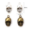 Picture of Zinc Based Alloy 3D Charms Multicolor Halloween Skeleton Skull 20mm x 11mm