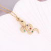 Imagen de Acero Inoxidable Religión Link Curb Chain Collares Chapado en Oro Multicolor Geométrico Mal de ojo Esmalte 40cm longitud, 1 Unidad