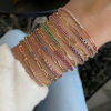 Picture of Brass Stylish Bracelets Gold Plated Link Chain Multicolour Cubic Zirconia 21cm(8 2/8") long