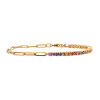 Picture of Brass Stylish Bracelets Gold Plated Link Chain Multicolour Cubic Zirconia 21cm(8 2/8") long