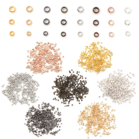 Brass Crimp Beads Cover Round Multicolor