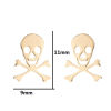 Изображение Нержавеющая Сталь Хэллоуин Серьги Шпильки Разноцветный Череп ажурная резьба 11мм x 9мм , Сообщение / провод: (18 калибров) , 1 Пара