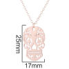 Imagen de Acero Inoxidable Halloween Cable Cadena Cruz Collares Multicolor Cráneo Filigrana Hueco 45cm longitud, 1 Unidad