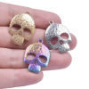 Imagen de Acero Inoxidable Halloween Colgantes Charms Cráneo Multicolor Tallado Hueco 2 Unidades