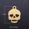 Picture of Stainless Steel Halloween Charms Multicolor Skull Heart Hollow 14mm x 10mm