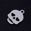Picture of Stainless Steel Halloween Charms Multicolor Skull Heart Hollow 14mm x 10mm