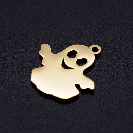 Picture of Stainless Steel Halloween Charms Multicolor Halloween Ghost Hollow 18mm x 17mm