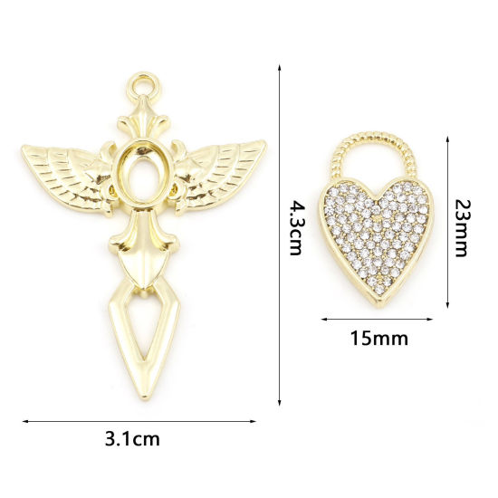 Picture of Zinc Based Alloy Fairy Tale Collection Pendants Gold Plated Scepter Heart