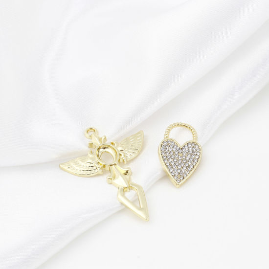 Picture of Zinc Based Alloy Fairy Tale Collection Pendants Gold Plated Scepter Heart