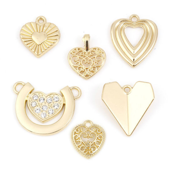 Picture of Zinc Based Alloy Valentine's Day Pendants Gold Plated Heart