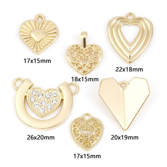 Picture of Zinc Based Alloy Valentine's Day Pendants Gold Plated Heart