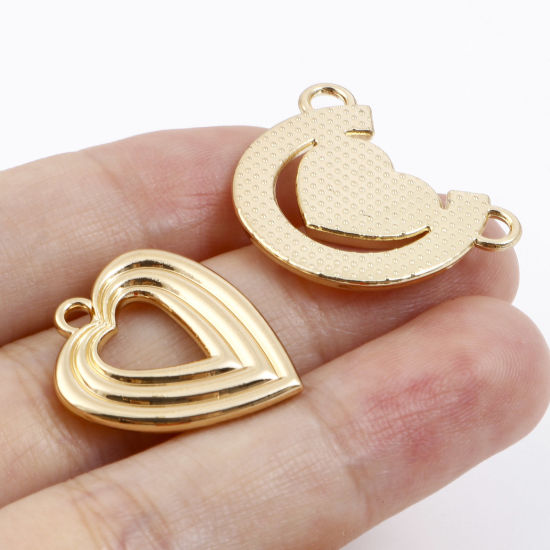 Picture of Zinc Based Alloy Valentine's Day Pendants Gold Plated Heart