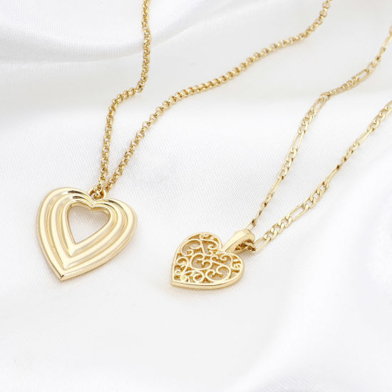 Picture of Zinc Based Alloy Valentine's Day Pendants Gold Plated Heart