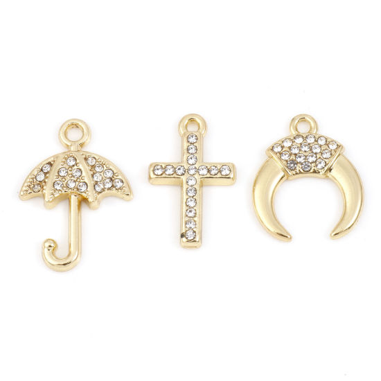 Picture of Zinc Based Alloy Micro Pave Charms Gold Plated