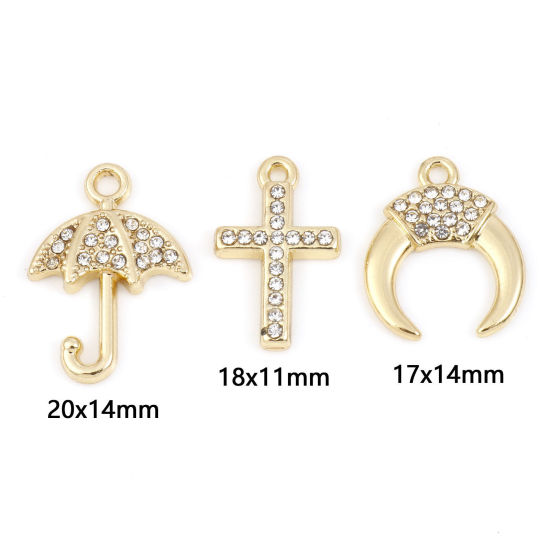 Picture of Zinc Based Alloy Micro Pave Charms Gold Plated