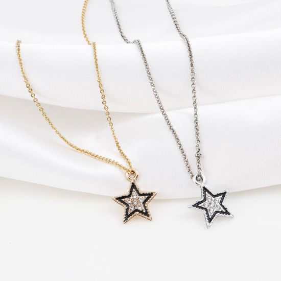 Bild von Zinklegierung Micro Pave Charms Geometrie Bunt Schwarz Transparent Strass Emaille 10 Stück