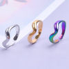 Picture of Stainless Steel Ins Style Open Adjustable Rings Multicolor Wave 18.1mm(US Size 8)