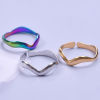 Picture of Stainless Steel Ins Style Open Adjustable Rings Multicolor Wave 18.1mm(US Size 8)