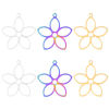 Picture of Stainless Steel Charms Multicolor Flower Hollow 26mm x 25mm