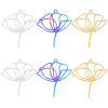 Picture of Stainless Steel Charms Multicolor Lotus Flower Hollow 28mm x 25mm
