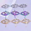 Picture of Stainless Steel Charms Multicolor Lotus Flower Hollow 28mm x 25mm