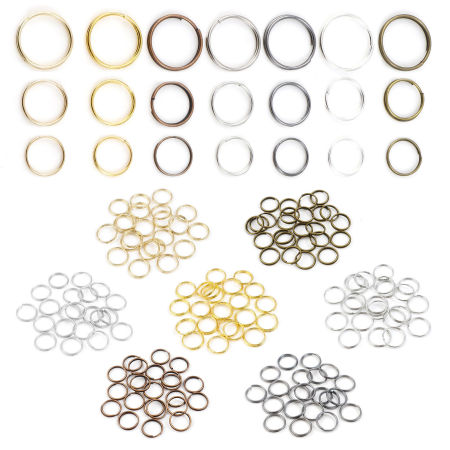 Iron Based Alloy Double Split Jump Rings Findings For Jewelry Making Multicolor Round