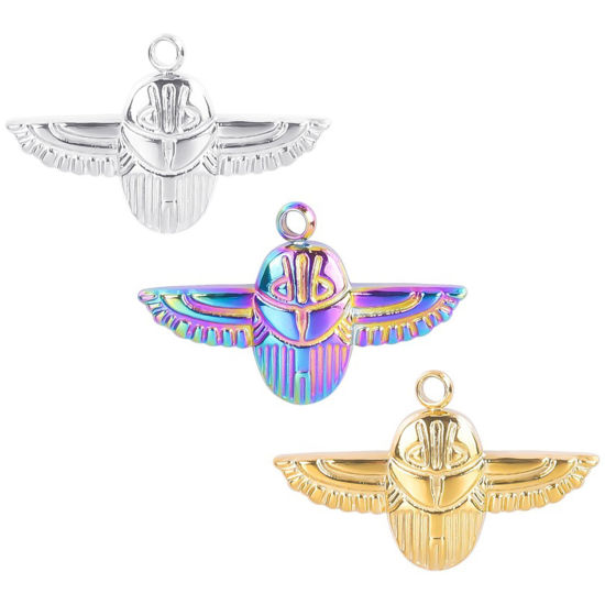 Picture of Stainless Steel Halloween Charms Multicolor Owl Animal 20mm x 12mm