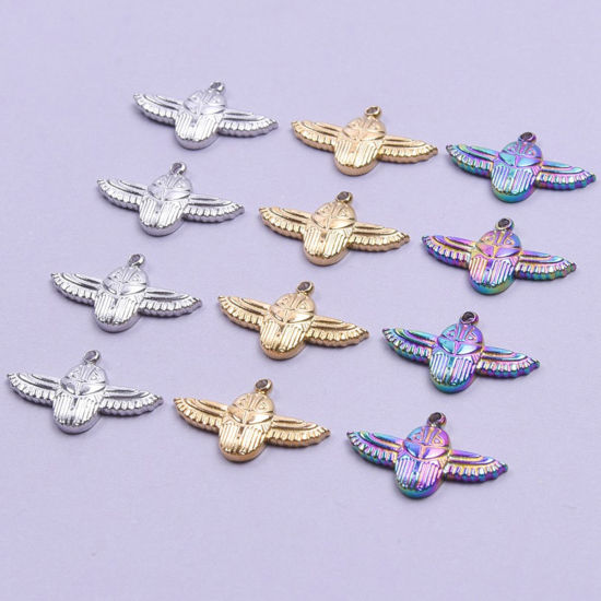 Picture of Stainless Steel Halloween Charms Multicolor Owl Animal 20mm x 12mm