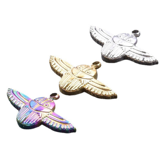 Picture of Stainless Steel Halloween Charms Multicolor Owl Animal 20mm x 12mm