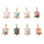 Immagine di Lega di Zinco Gioielli Oceanici Charms Tartaruga di Mare Oro Placcato Multicolore Smalto 24mm x 14mm , 10 Pz
