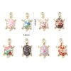 Picture of Zinc Based Alloy Ocean Jewelry Charms Gold Plated Multicolor Sea Turtle Animal Enamel 24mm x 14mm