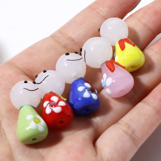 Picture of Lampwork Glass Beads Sunny Doll Multicolor 3D