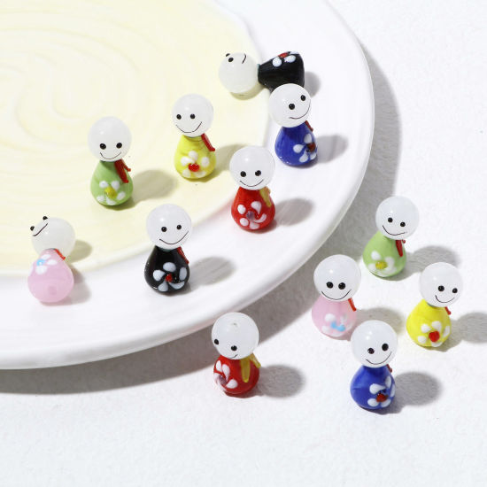 Picture of Lampwork Glass Beads Sunny Doll Multicolor 3D