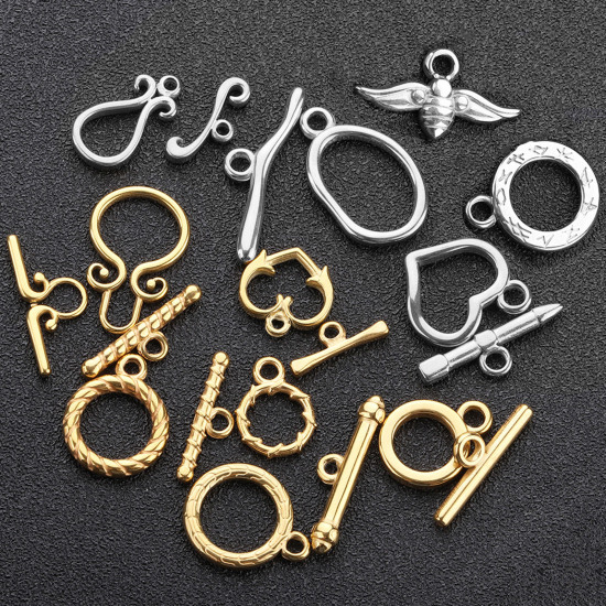 Picture of 304 Stainless Steel Toggle Clasps Geometric Multicolor