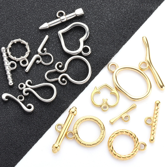 Picture of 304 Stainless Steel Toggle Clasps Geometric Multicolor