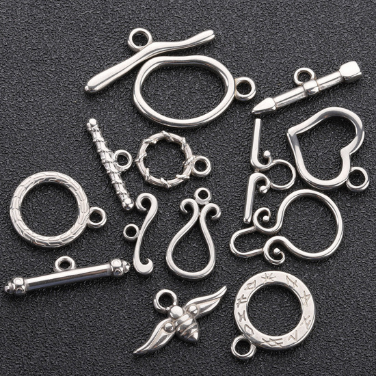 Picture of 304 Stainless Steel Toggle Clasps Geometric Multicolor