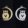 Picture of Stainless Steel Halloween Charms Multicolor Half Moon Owl 20mm x 14mm
