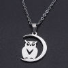 Picture of Stainless Steel Halloween Charms Multicolor Half Moon Owl 20mm x 14mm