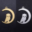 Picture of Stainless Steel Halloween Charms Multicolor Half Moon Owl 23.5mm x 17.5mm